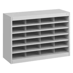 Safco E-Z Stor Steel Literature Organizer, 24 Compartments, 25-3/4"H, Gray