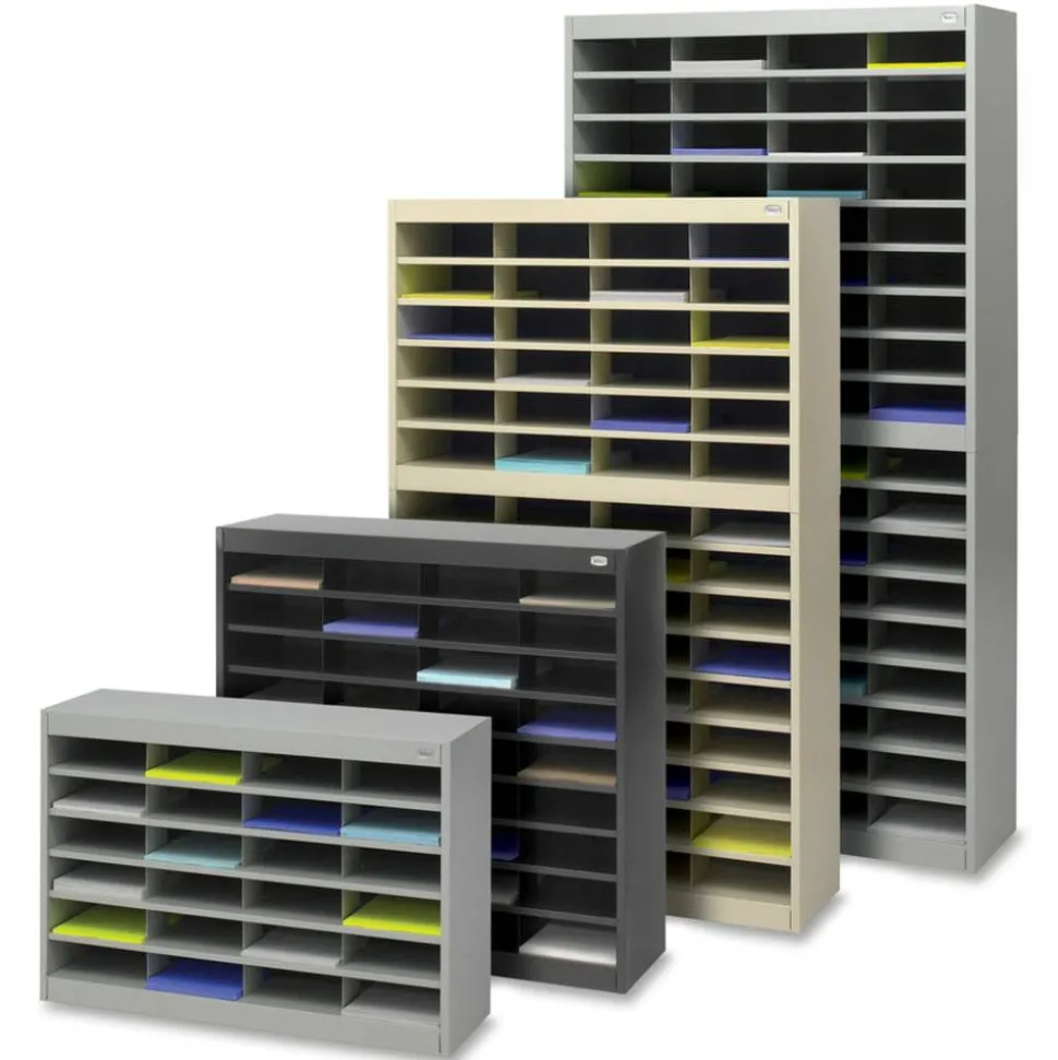 Safco E-Z Stor Steel Literature Organizer, 24 Compartments, 25-3/4"H, Gray