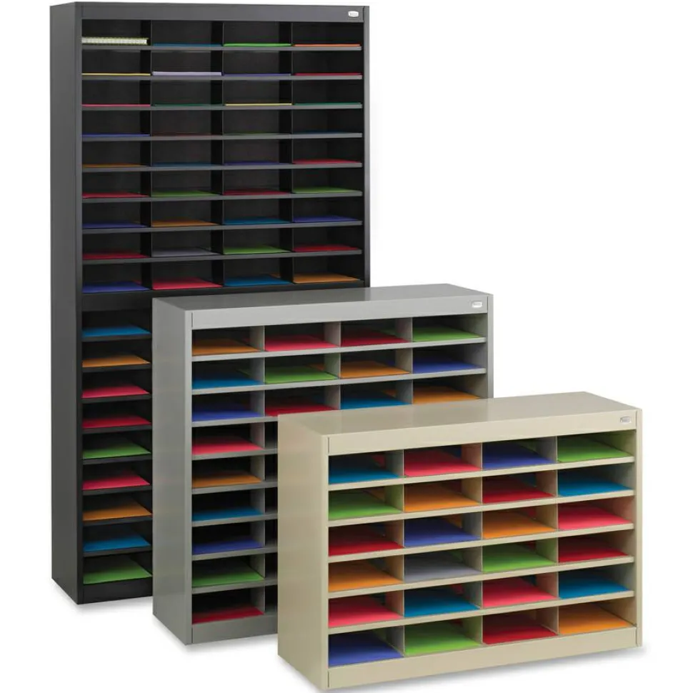 Safco E-Z Stor Steel Literature Organizer, 24 Compartments, 25-3/4"H, Gray