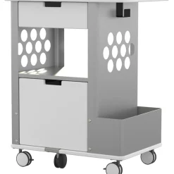 Safco Focal Plastic Rolling 2-Drawer Storage Cart, 33 1/2
