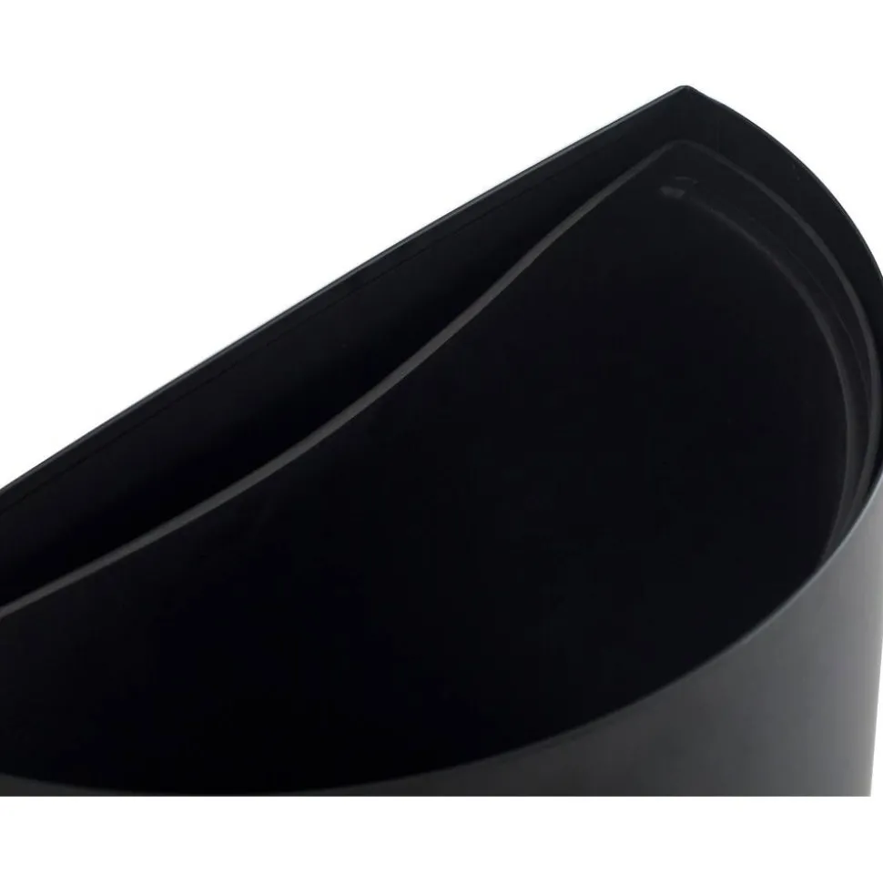Safco Half-Round Receptacle, 12.5 Gallons, Black
