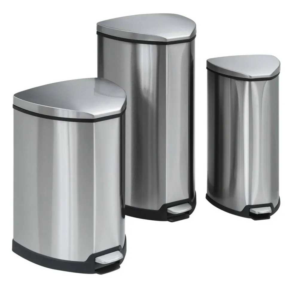 Safco Hands-Free Step-On Receptacle, 7-Gallon, Silver