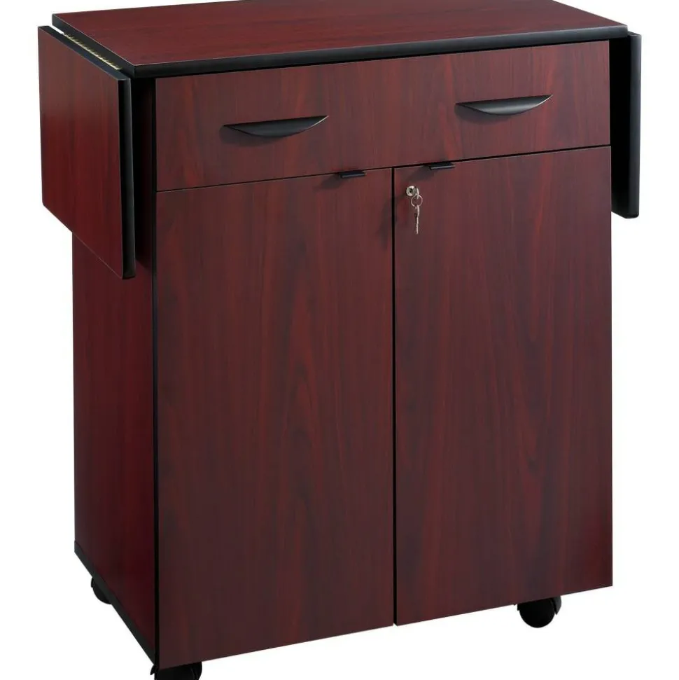 Safco Hospitality Service Cart, Mahogany