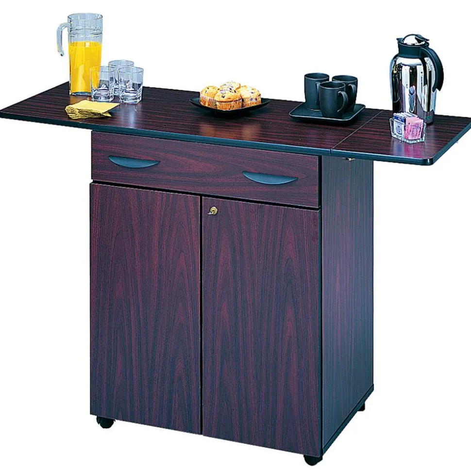 Safco Hospitality Service Cart, Mahogany