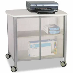 Safco Impromptu Machine Stand, Deluxe With Doors, 30 3/4