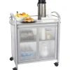 Safco Impromptu Refreshment Cart/Machine Stand, Engineered Wood, 3Shelf, 34 x 21.25 x 36.5, Gray/Silver