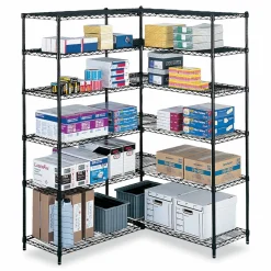 Safco Industrial Add-On Unit, Four-Shelf, 48w x 24d x 72h, Steel, Black
