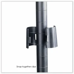 Safco Industrial Add-On Unit, Four-Shelf, 48w x 24d x 72h, Steel, Black