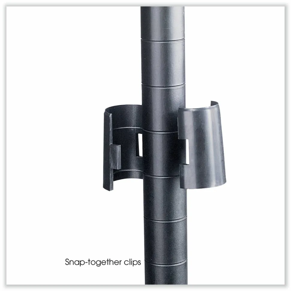 Safco Industrial Add-On Unit, Four-Shelf, 48w x 24d x 72h, Steel, Black