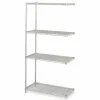 Safco Industrial Add-On Unit, Four-Shelf, 36w x 18d x 72h, Steel, Metallic Gray