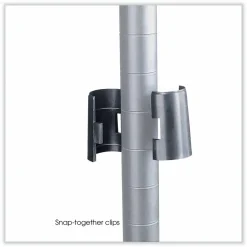 Safco Industrial Add-On Unit, Four-Shelf, 36w x 18d x 72h, Steel, Metallic Gray