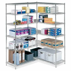 Safco Industrial Add-On Unit, Four-Shelf, 36w x 18d x 72h, Steel, Metallic Gray
