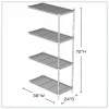 Safco Industrial Add-On Unit, Four-Shelf, 36w x 24d x 72h, Steel, Metallic Gray