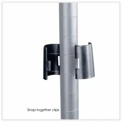 Safco Industrial Add-On Unit, Four-Shelf, 36w x 24d x 72h, Steel, Metallic Gray