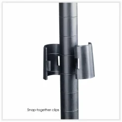 Safco Industrial Add-On Unit, Four-Shelf, 36w x 24d x 72h, Steel, Black