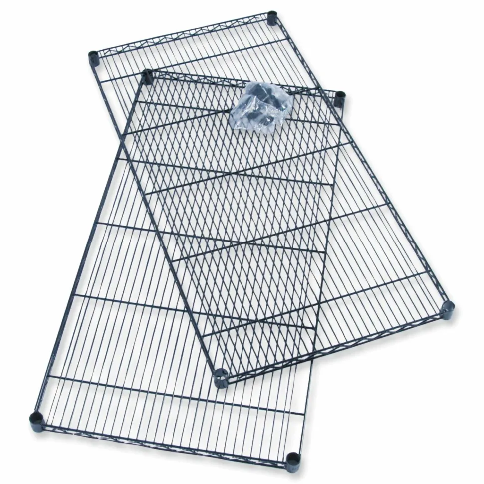 Safco Industrial Extra Shelf Pack, 36w x 24d x 1.5h, Steel, Black, 2/Pack