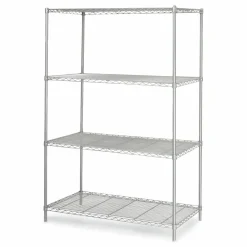 Safco Industrial Wire Shelving, Four-Shelf, 36w x 18d x 72h, Black
