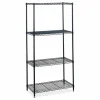Safco Industrial Wire Shelving, Four-Shelf, 36w x 24d x 72h, Black