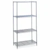 Safco Industrial Wire Shelving, Four-Shelf, 36w x 24d x 72h, Metallic Gray