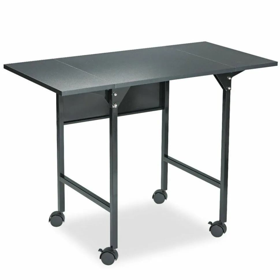 Safco Machine Stand With Drop Leaves, Black