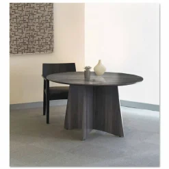 Safco Medina Laminate Series Round Conference Table Top, 48 dia, Gray Steel