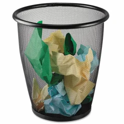 Safco Mesh Wastebasket, 5 Gallons, Black