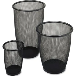 Safco Mesh Wastebasket, 9 Gallons, Black