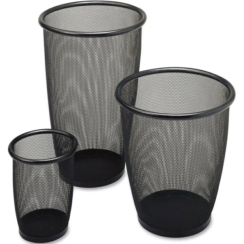 Safco Mesh Wastebasket, 9 Gallons, Black