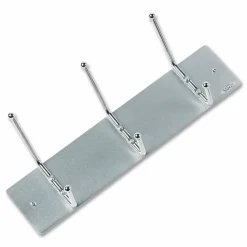 Safco Metal Wall Rack Coat Hooks, 6 Hooks, 6 3/4"H x 36"W x 3 3/4"D, Satin Aluminum