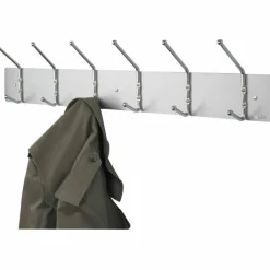 Safco Metal Wall Rack Coat Hooks, 6 Hooks, 6 3/4