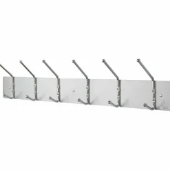 Safco Metal Wall Rack Coat Hooks, 6 Hooks, 6 3/4