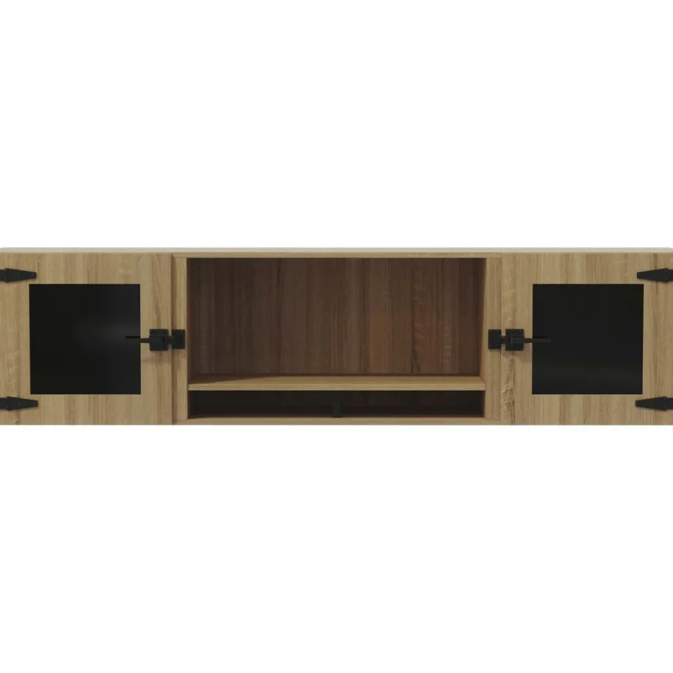 Safco 72" Mirella Smoked Glass Doors Wall Hutch