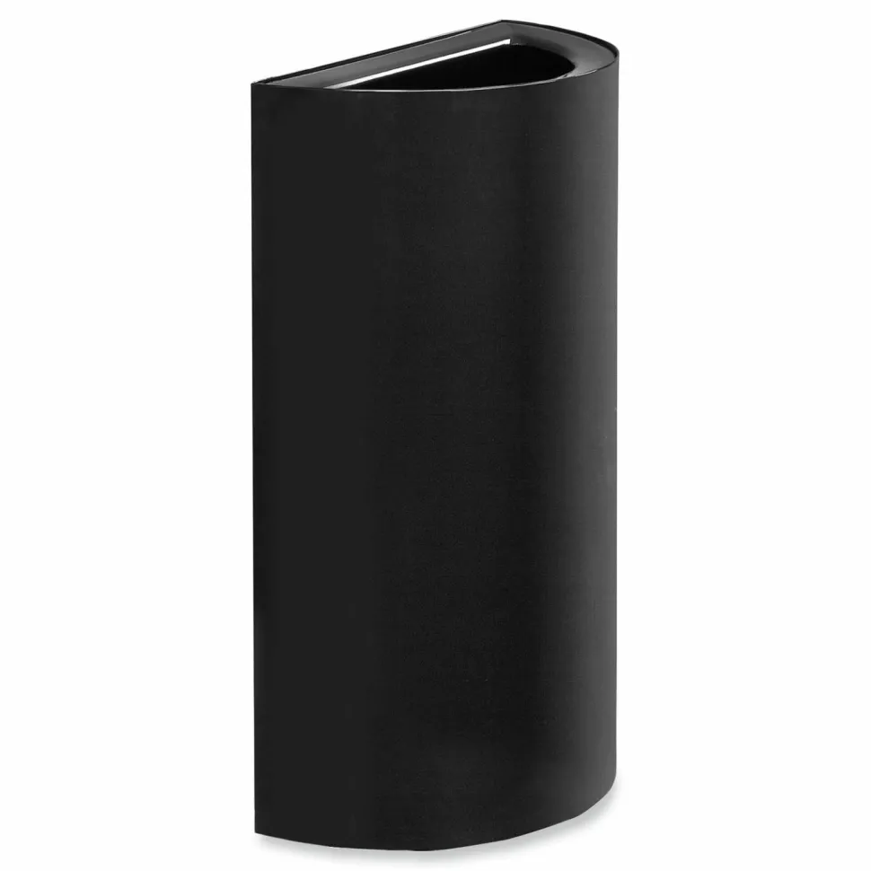 Safco Mixx Recycling Center Half-Round Receptacle, 23 gal, Steel, Black