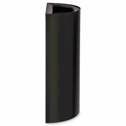 Safco Mixx Recycling Center Half-Round Receptacle, 23 gal, Steel, Black