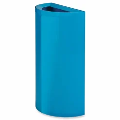 Safco Mixx Recycling Center Half-Round Receptacle, 23 gal, Steel, Blue