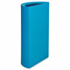 Safco Mixx Recycling Center Half-Round Receptacle, 23 gal, Steel, Blue