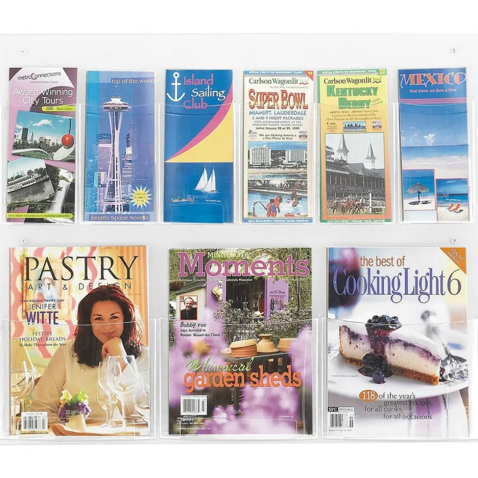 Safco Nine Compartment Magazine/Pamphlet Display - 9 Compartment(s) - Compartment Size : 7"x2"x9.12" - 5666CL