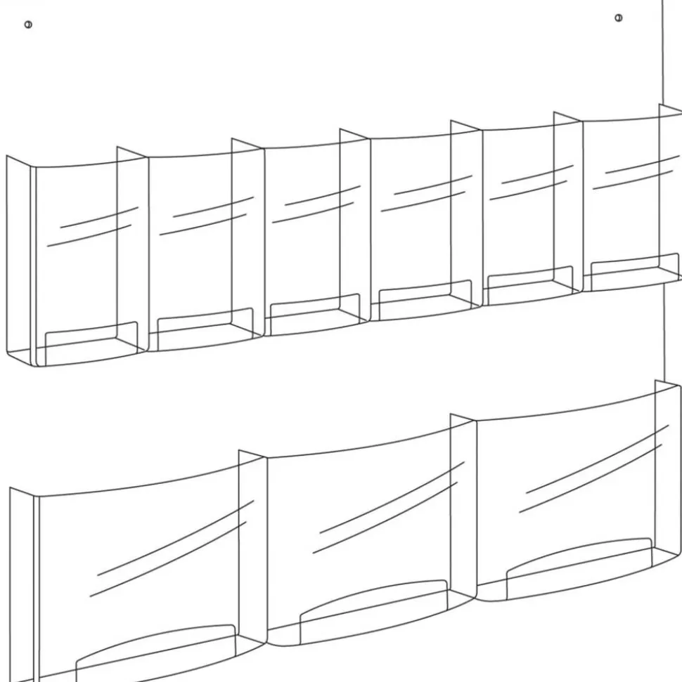 Safco Nine Compartment Magazine/Pamphlet Display - 9 Compartment(s) - Compartment Size : 7"x2"x9.12" - 5666CL