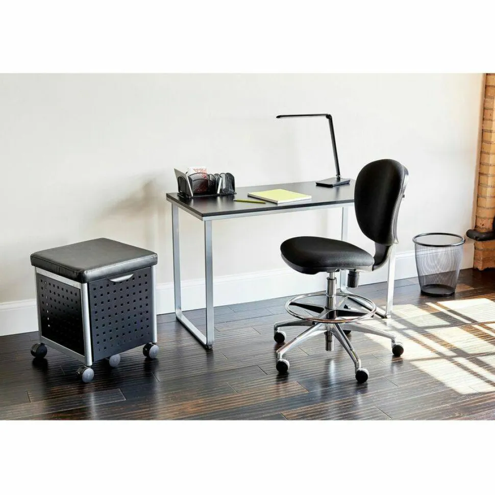 Safco Onyx Deluxe Steel Desktop Organizer, 12 5/8"H x 4 5/16"W x 4 5/16"D, Black