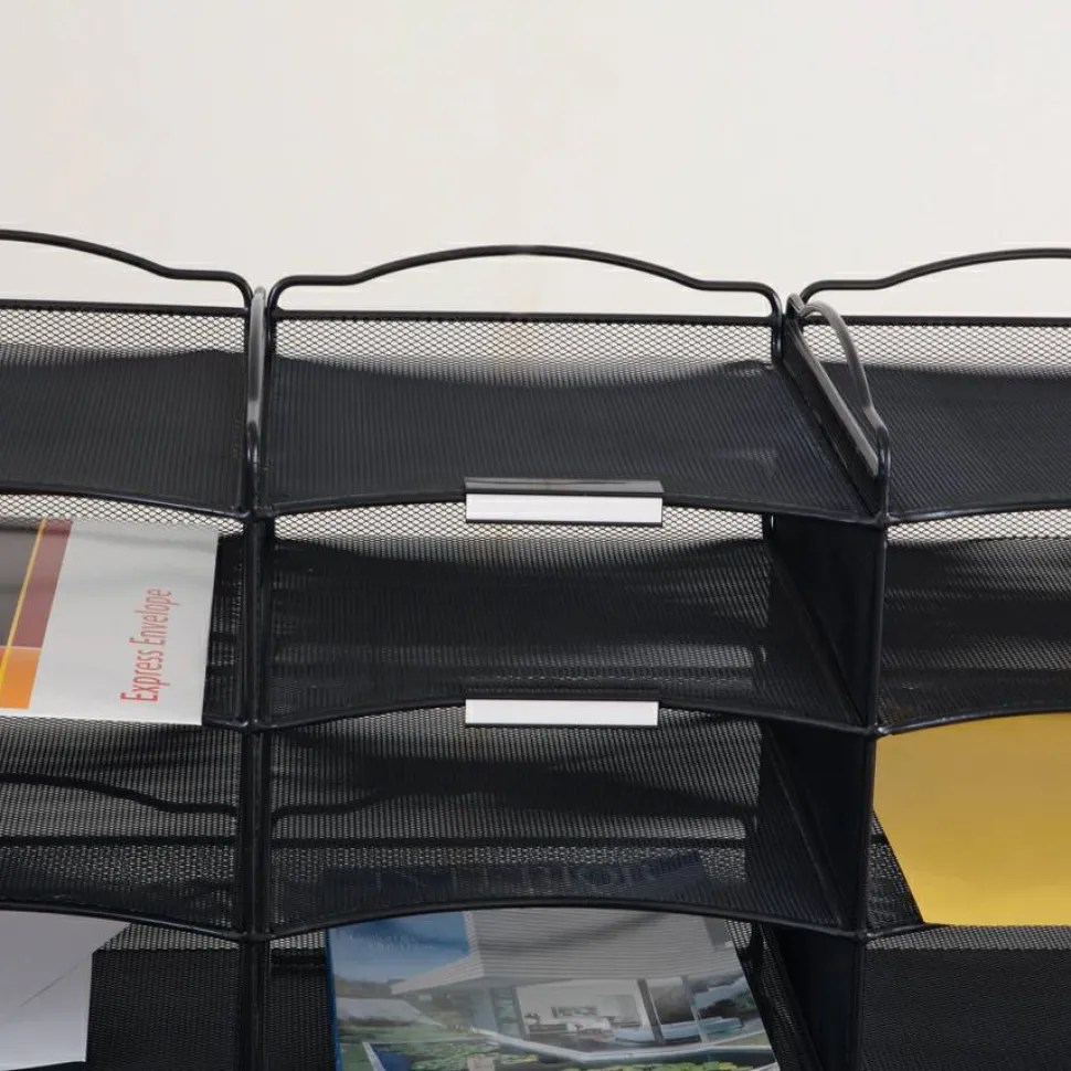 Safco Onyx Mail Sorter - 500 x Sheet - 20 Compartment(s) - Compartment Size : 3.75" x 11" x 12.50" - Sturdy - Powder Coated - Black - 1 Each