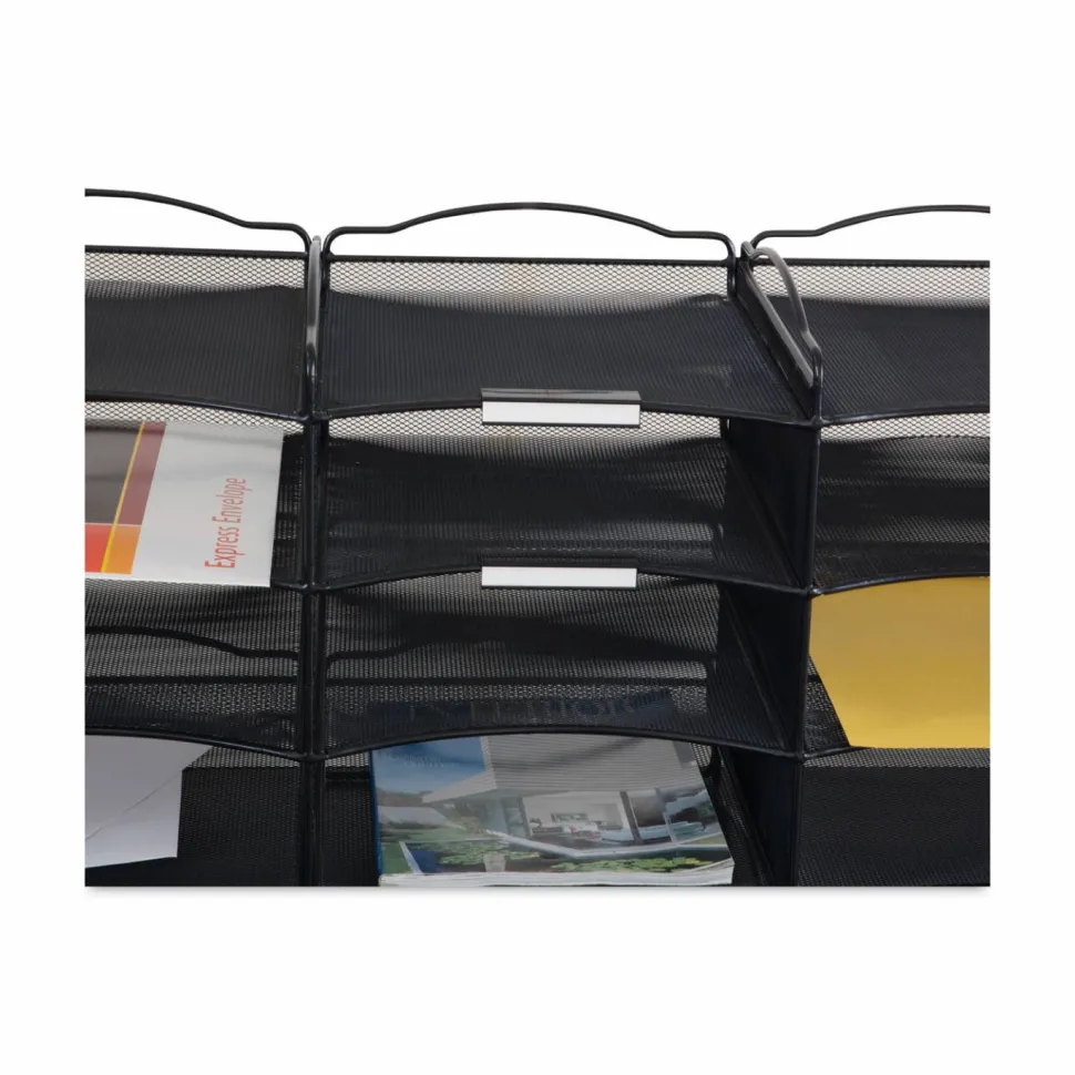 Safco Onyx Mail Sorter - 500 x Sheet - 20 Compartment(s) - Compartment Size : 3.75" x 11" x 12.50" - Sturdy - Powder Coated - Black - 1 Each