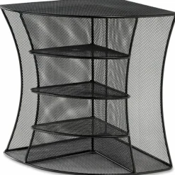 Safco Onyx Mesh Corner Organizer, Six Sections, 15 x 11 x 13, Black