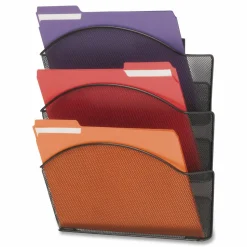 Safco Onyx Mesh Letter-Size Triple Wall Pocket, 17 1/4
