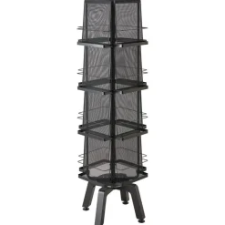 Safco Onyx Mesh Rotating Magazine Display, 16 Compartments, 18.27w x 18.27d x 58.55h, Black