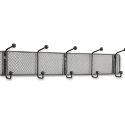 Safco Onyx Steel Mesh 5-Hook Wall Rack, 5-1/2"H x 26-3/4"W x 3"D, Black