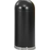 Safco Open Top Dome Receptacles, 15 Gallons, Black