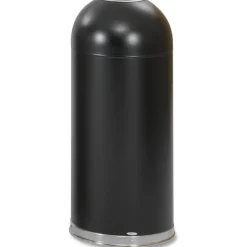 Safco Open Top Dome Receptacles, 15 Gallons, Black