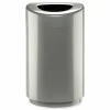 Safco Open Top Round Waste Receptacle, 30 gal, Steel, Silver