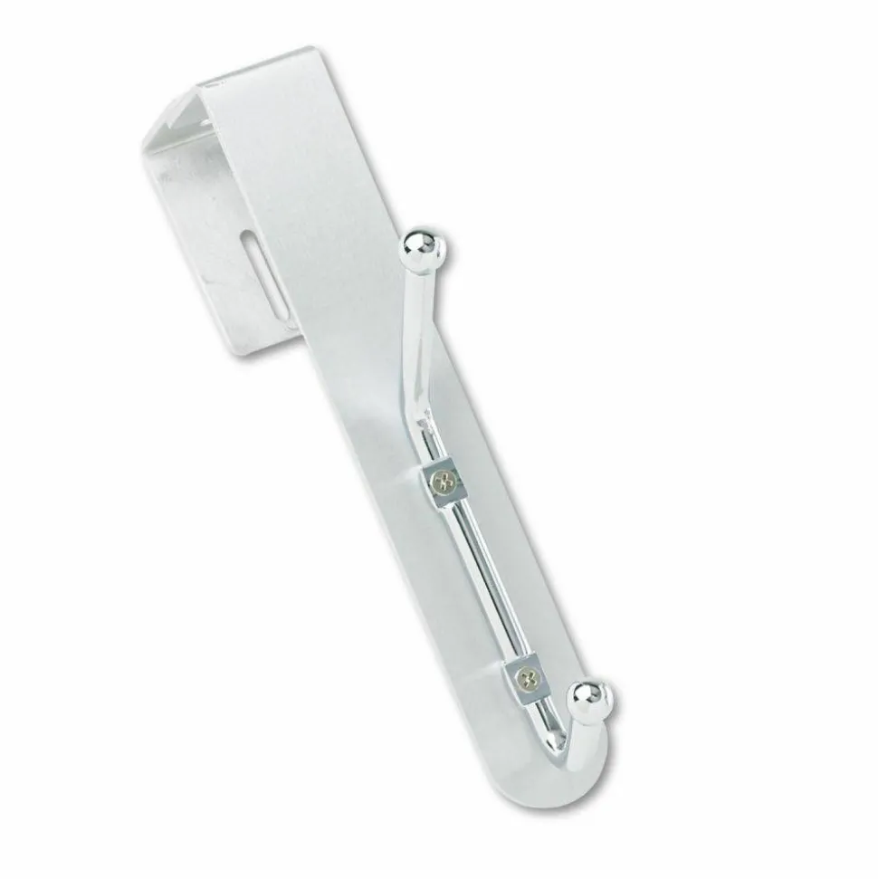 Safco Over-The-Panel Double-Garment Coat Hook, 8-1/2"H x 1-1/2"W x 4-1/4"D, Silver