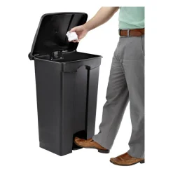 Safco Plastic Step-On Receptacle, 23 Gallon, Black